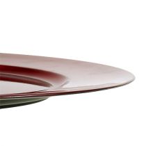 položky Dekorativní talíře červené plastové talíře Ø33cm s glazurovým efektem 6 ks