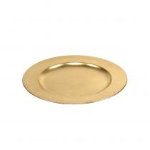 Plastový talíř 25cm zlatý s efektem zlatého lístku