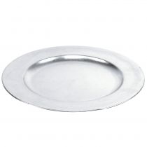 Plastový talíř stříbrný Ø33cm s efektem glazury