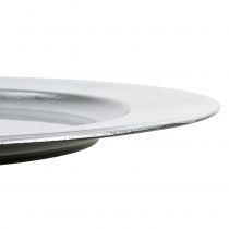 položky Plastový talíř stříbrný Ø33cm s efektem glazury