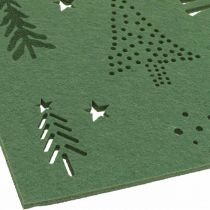 položky Prostírání vánoční dekorace na stůl zelený filc 45×35cm 4ks