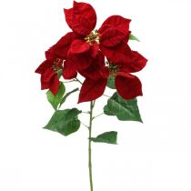 Umělá vánoční hvězda červený stonkový květ 3 květy 85cm