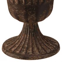 položky Váza na šálek ozdobný šálek kovový hnědý starožitný Ø14cm H12cm