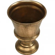 Pohár váza zlatého vzhledu Pohár starožitná dekorace kov Ø14cm V18,5cm