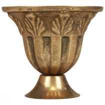 Dekorace do vázy na šálek šálek kovový zlatý starožitný vzhled Ø13cm H11,5cm