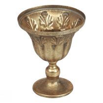 Dekorace do vázy na pohár pohár kovový pohár zlatý starožitný Ø13cm H15,5cm