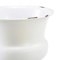položky Váza na šálek dekorativní šálek bílá rezavá Ø13,5cm V15cm Shabby Chic