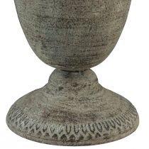 položky Váza na šálek kovová šedá/hnědá starožitná Ø20,5cm V25cm