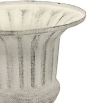 Váza na šálek Metal Deco Shabby Chic Bílá Šedá V24cm Ø20cm