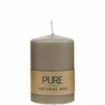 položky Čistý sloupek svíčka hnědá 90/60 přírodní vosková svíčka trvale udržitelná dekorace na svíčku z řepkového semene