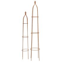 položky Sada 2 kovových obelisků s rezavým vzhledem Trellis 69/86 cm