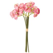 položky Kytice umělých pryskyřníků, stylová dekorace na stůl, 32 cm, 5 kusů