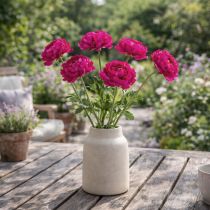 položky Umělý pryskyřník jako samostatná květina pro nadčasový a všestranný interiérový design, 51 cm, 3 kusy