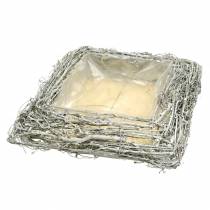 položky Rustikální polštář na rostliny "Větve" bíle vybledlý dekorační 40x40cm