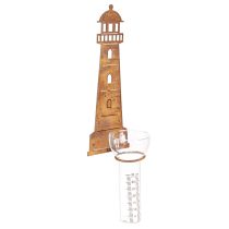 položky Rain Gauge Lighthouse Rust Look – Dekorativní srážkoměr pro zahradu a plot 41 cm Rust