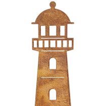 položky Rain Gauge Lighthouse Rust Look – Dekorativní srážkoměr pro zahradu a plot 41 cm Rust