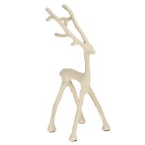 položky Dekorace soba - figurka jelena, kovová, šedá, hliněná, výška 27,5 cm