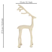 položky Dekorace soba - figurka jelena, kovová, šedá, hliněná, výška 27,5 cm