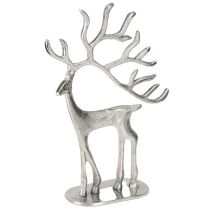 položky Dekorace soba, figurka jelena, kovová stříbrná, výška 31 cm