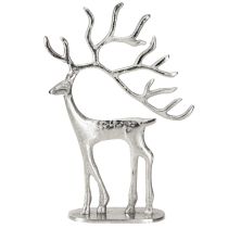 položky Dekorace soba, figurka jelena, kovová stříbrná, výška 31 cm