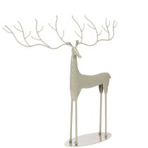 položky Dekorativní socha jelena s velkými paroží, moderní kovový vzhled, 48 cm
