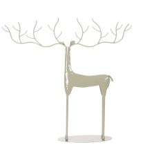 položky Dekorativní socha jelena s velkými paroží, moderní kovový vzhled, 48 cm