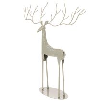 položky Dekorativní socha jelena s velkými paroží, moderní kovový vzhled, 48 cm