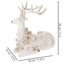 položky Dekorativní figurka sedícího jelena s parohy, 30 cm
