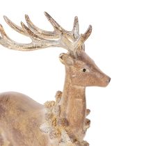 položky Dekorativní figurka jelena s parožím, na postavení, vánoční dekorace, 28 cm