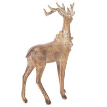 položky Dekorativní figurka jelena s parožím, na postavení, vánoční dekorace, 28 cm
