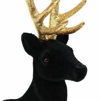 položky Deko jelen hejnový černý, zlatý 40cm
