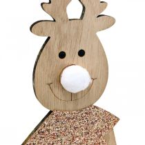 položky Dřevěná ozdobná figurka soba vánoční 12×6,5cm H45cm 2ks