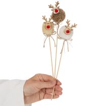 položky Dekorativní figurka soba s bambulkami, vánoční kolíčky 24 cm, 12 ks