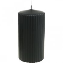 položky Pilířové svíčky černá drážkovaná svíčka 70/130mm 4 ks