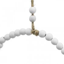 položky Dekorativní dřevěný prsten Shabby Chic bílý Ø19cm, svatební, jarní, dekorace na dveře, sada 4 kusů
