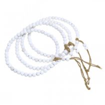 položky Dekorativní dřevěný prsten Shabby Chic bílý Ø19cm, svatební, jarní, dekorace na dveře, sada 4 kusů