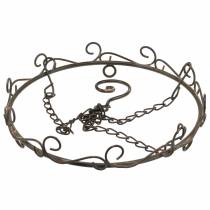 položky Ozdobný kroužek s háčkem na zavěšení Rezavě hnědá Ø20,5cm