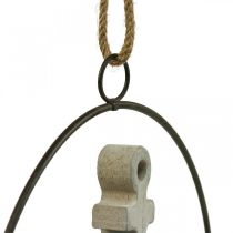 Ozdobný kovový kroužek na zavěšení plachetnic / kotva Ø18cm 2ks
