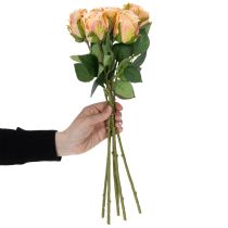 položky Umělá kytice růží s realistickým vzhledem, dlouhotrvající, pro svatební dekoraci, 44 cm, 6 kusů