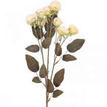 Umělé růže zvadlé Drylook 9 okvětních lístků krémové 69cm