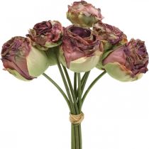 Růže starorůžové, hedvábné květiny, umělé květiny L23cm 8ks
