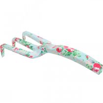 položky Kovové ruční hrábě, hrábě s motivem růže, mini hrábě L23cm