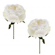 položky Růžový květ bílý 17cm 4ks