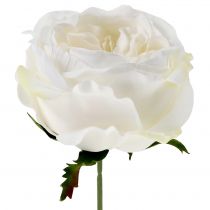 Růžový květ bílý 17cm 4ks