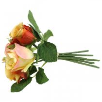 položky Kytice oranžových růží Ø17cm L25cm umělé květiny dekorace podzimní svatební dekorace na stůl