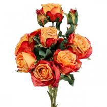 položky Kytice z růží umělé růže hedvábné květy oranžový svazek 53cm