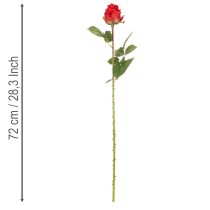 položky Umělá růžová větev z hedvábného květu, červená 72 cm, 3 ks
