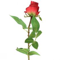 Větev růže hedvábný květ umělá růže červená 72cm