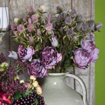 Větev růže Hedvábná květina Stolní dekorace Umění Růže fialová starožitná L53cm