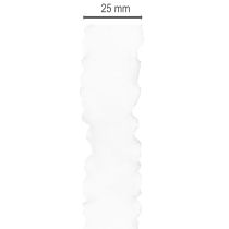 položky Bílá volánová organzová stuha, ozdobná stuha, šířka 25 mm, délka 10 m